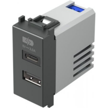 POLNILNIK MODUL USB 5V 3.0A 1M ANTRACIT EM68AT-U