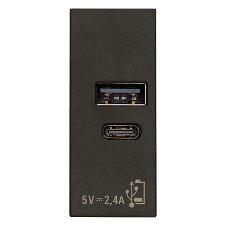 VTIČNICA USB A+C 5V 2,4A 12W ČRNE BARVE 30292.ACG